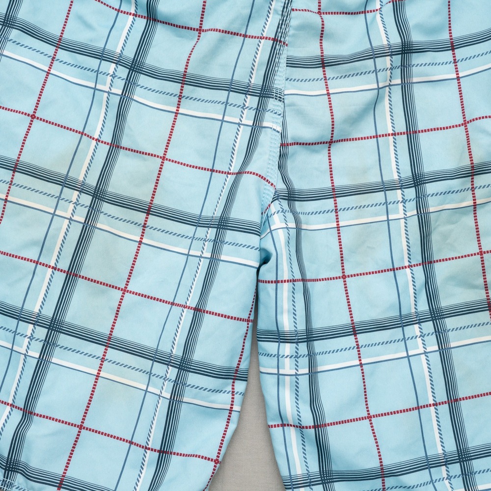Vintage 90s Y2k Quicksilver Board Shorts‎ Plaid Blue Baggy Size M/L - Picture 11 of 11